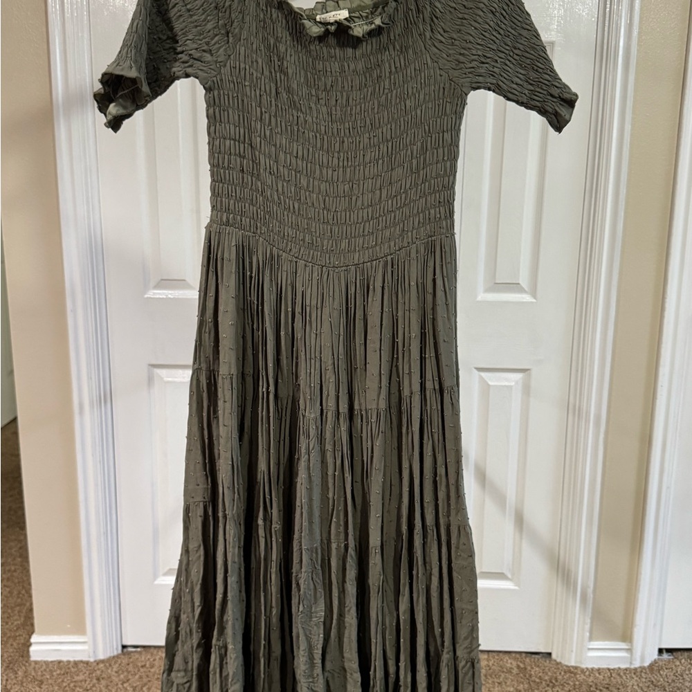 Elegant Olive Green Maxi Dress